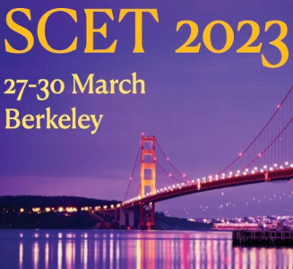 SCET Poster featuring the Golden Gate Bridge and SCET Logo