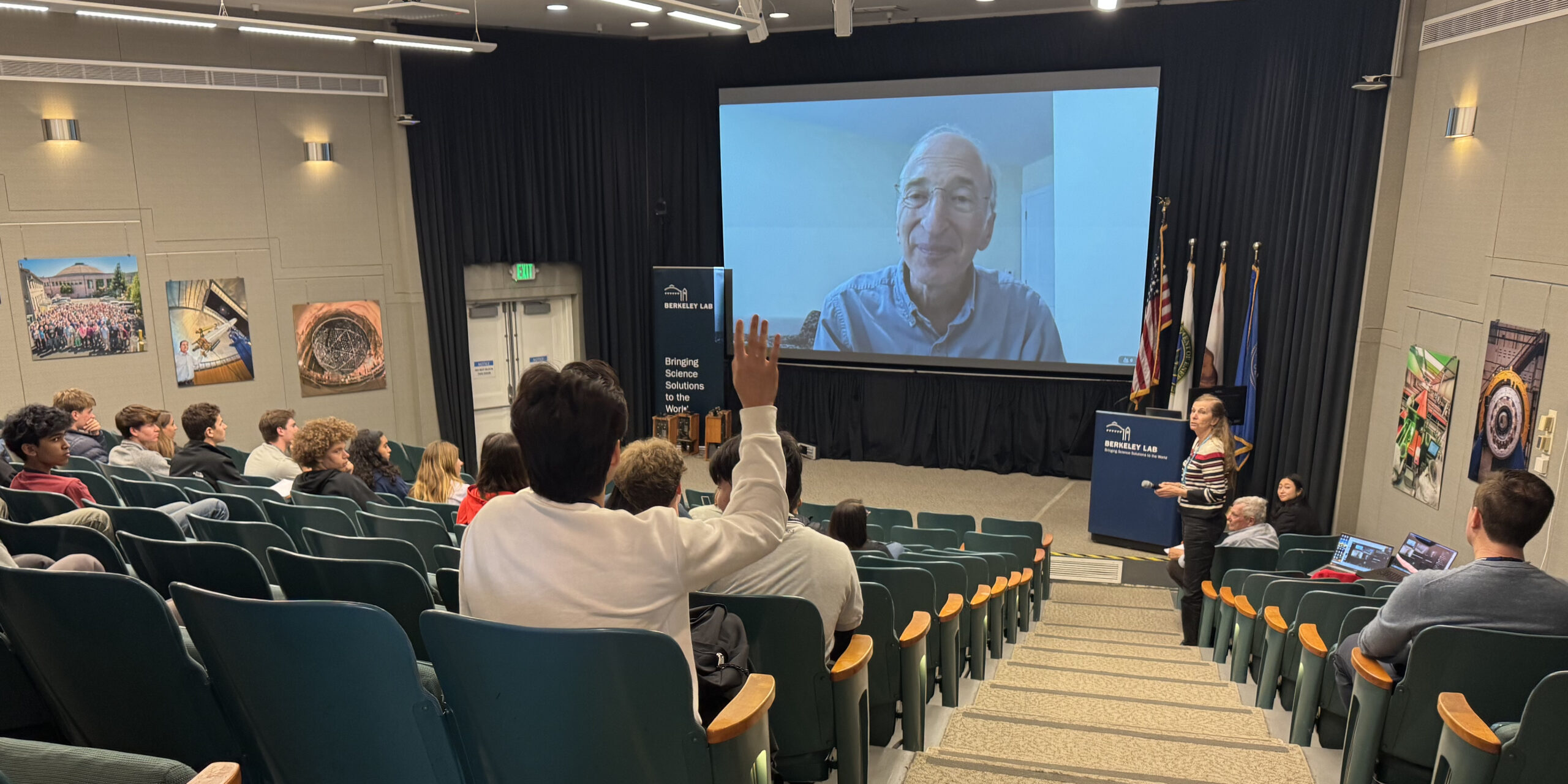 After Nobel Prize laureate Saul Perlmutter’s virtual drop-in visit. Credit: Tony Spadafora, Berkeley Lab